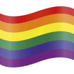 Regenboog vlag sticker golvend (per 5 stuks)